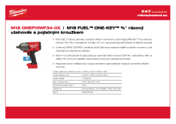 MILWAUKEE M18 FUEL™ ONE-KEY™ ¾″ rázový utahovák s pojistným kroužkem 4933459729 A4 PDF