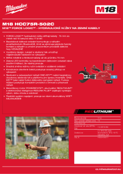 MILWAUKEE M18™ FORCE LOGIC™ - hydraulické nůžky na zemní kabely 4933459271 A4 PDF
