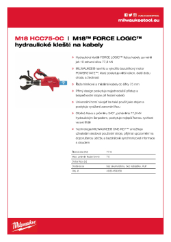 MILWAUKEE M18™ FORCE LOGIC™ hydraulické kleště na kabely 4933459268 A4 PDF