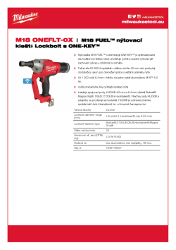 MILWAUKEE M18 FUEL™ nýtovací kleště Lockbolt s ONE-KEY™ 4933478637 A4 PDF