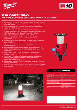 MILWAUKEE M18™ ONE-KEY™ LED kompaktní lampa s nabíječkou 4933459160 A4 PDF
