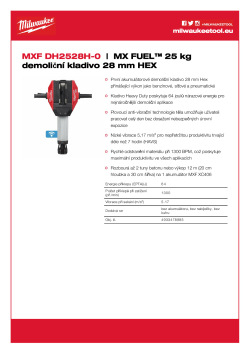MILWAUKEE MX FUEL™ 25 kg demoliční kladivo 28 mm HEX 4933478985 A4 PDF