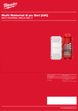 MILWAUKEE Sada univerzálních vrtáků (8 kusů) 4932493872 A4 PDF