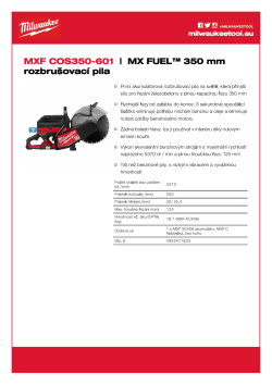 MILWAUKEE MX FUEL™ 350 mm rozbrušovací pila 4933471833 A4 PDF