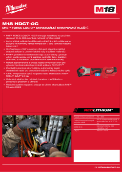 MILWAUKEE M18™ FORCE LOGIC™ univerzální krimpovací kleště 4933471949 A4 PDF