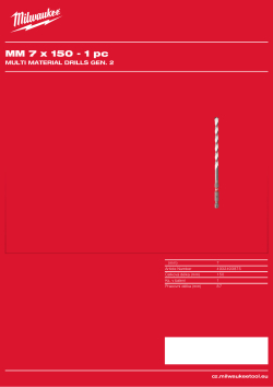 MILWAUKEE Multi Material Drills Gen. 2 4932493875 A4 PDF