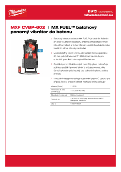 MILWAUKEE MX FUEL™ batohový ponorný vibrátor  do betonu 4933479591 A4 PDF