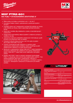 MILWAUKEE MX FUEL™ stacionární závitořez 2″ s ONE-KEY™ 4933492100 A4 PDF