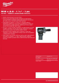 MILWAUKEE FIXTEC™ hlava pro odsávání prachu Clean Line (CLR) 4932352172 A4 PDF