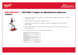MILWAUKEE MX FUEL™ prémiový stojan na diamantovou jádrovou vrtačku 4933472247 A4 PDF