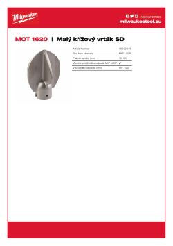 MILWAUKEE Střední křížový vrták ke spirálám 16 mm a 20 mm 48532836 A4 PDF