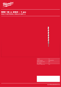 MILWAUKEE Multi Material Drills Gen. 2 4932493879 A4 PDF