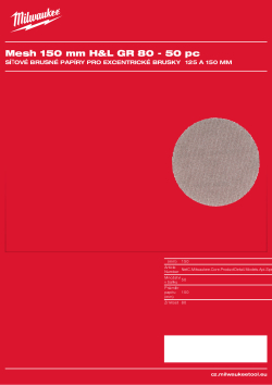 MILWAUKEE Mesh 150 mm H&L GR 80 50 ks 4932492238 A4 PDF