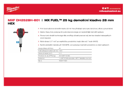 MILWAUKEE MX FUEL™ 25 kg demoliční kladivo 28 mm HEX 4933471829 A4 PDF