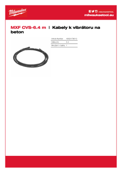 MILWAUKEE Kabel pro vibrátor 6,4 m 4932479613 A4 PDF
