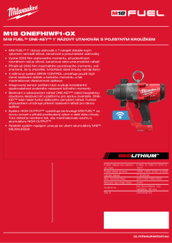 MILWAUKEE M18 FUEL™ ONE-KEY™ 1″ rázový utahovák s pojistným kroužkem 4933459732 A4 PDF