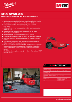 MILWAUKEE M18™ nůžky na profily FORCE LOGIC™ 4933492097 A4 PDF