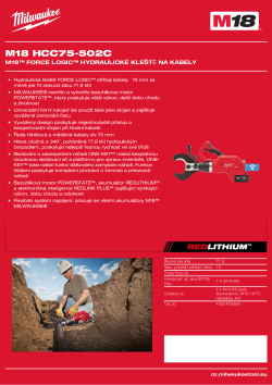 MILWAUKEE M18™ FORCE LOGIC™ hydraulické kleště na kabely 4933459269 A4 PDF