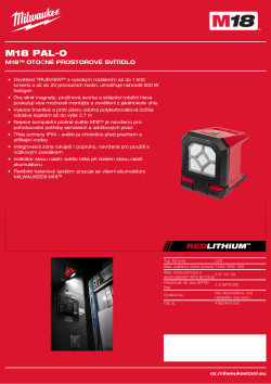 MILWAUKEE M18™ otočné prostorové svítidlo 4933464105 A4 PDF