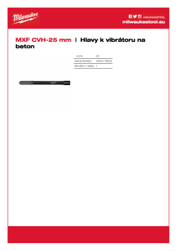 MILWAUKEE Hlava k vibrátoru 25 mm 4932479839 A4 PDF