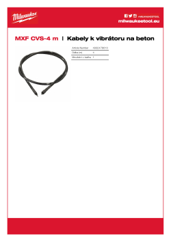 MILWAUKEE Kabel pro vibrátor 4 m 4932478610 A4 PDF