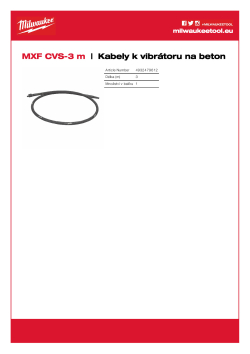 MILWAUKEE Kabel pro vibrátor 3 m 4932479612 A4 PDF