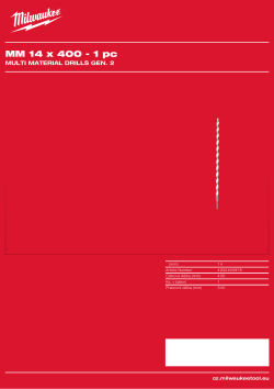 MILWAUKEE Multi Material Drills Gen. 2 4932493878 A4 PDF