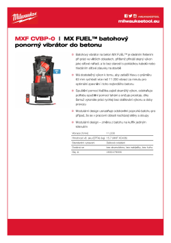 MILWAUKEE MX FUEL™ batohový ponorný vibrátor  do betonu 4933479595 A4 PDF