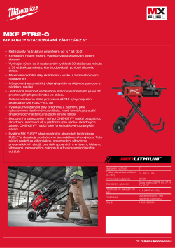 MILWAUKEE MX FUEL™ stacionární závitořez 2″ s ONE-KEY™ 4933498324 A4 PDF