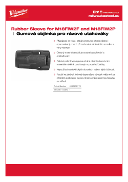 MILWAUKEE Gumová objímka pro M18 FIW2F a M18 FIW2P 4932478770 A4 PDF