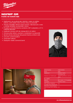 MILWAUKEE WORKSKIN™ nákrčník Performance šedý 4932493093 A4 PDF