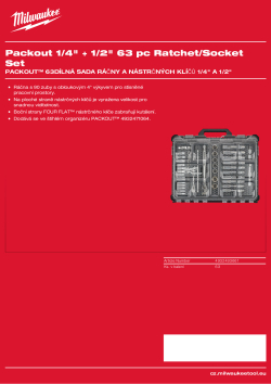 MILWAUKEE PACKOUT™ sada ráčny a nástrčných klíčů 1/4" a 1/2" 63 ks 4932493661 A4 PDF
