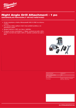 MILWAUKEE Pravoúhlý vrtací nástavec 48062871 A4 PDF