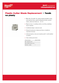 MILWAUKEE Řezák na plasty náhradní čepel 4932479408 A4 PDF