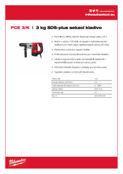 MILWAUKEE 3 kg SDS-Plus sekací kladivo 4933384300 A4 PDF