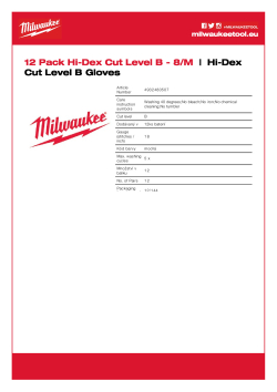 MILWAUKEE Velké balení rukavic pro citlivou práci tř. B M/8 12 ks 4932480507 A4 PDF