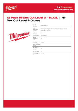 MILWAUKEE Velké balení rukavic pro citlivou práci tř. B 11/XXL 12 ks 4932480510 A4 PDF