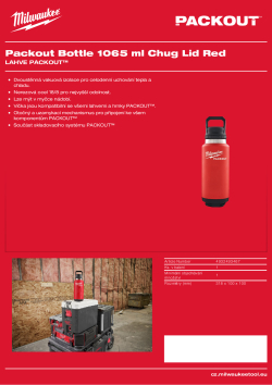 MILWAUKEE Packout™ láhev 1065 ml s víčkem - červená 4932493467 A4 PDF