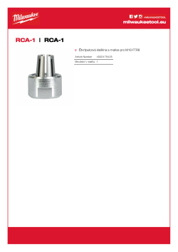 MILWAUKEE Kleština pro horní frézku M18 FTR8 4932479425 A4 PDF