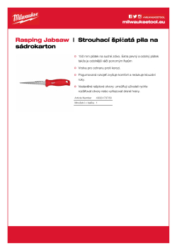 MILWAUKEE Pilka na sádrokarton 4932479783 A4 PDF