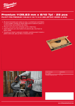 MILWAUKEE Pilový pás Premium 1139.83 mm x 8/10 Tpi - 25 ks 48390605 A4 PDF