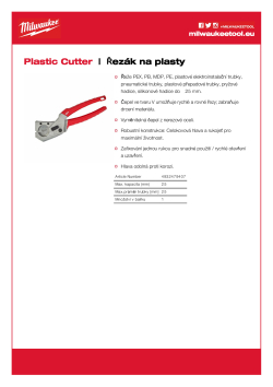 MILWAUKEE Řezák na plasty 4932479407 A4 PDF