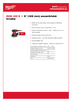 MILWAUKEE 125 mm excentrická bruska 4933433180 A4 PDF