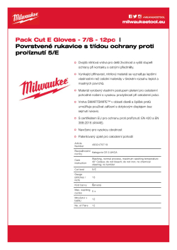 MILWAUKEE Rukavice s třídou ochrany proti proříznutí E velké balení 7/S - 12 ks 4932479719 A4 PDF