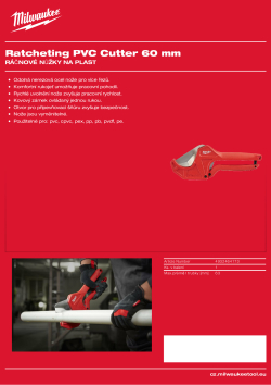 MILWAUKEE Ráčnové nůžky na plast 60 mm 4932464173 A4 PDF