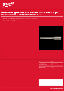 MILWAUKEE Zatloukač tyčí SDS-MAX Ø22,2mm 4932451356 A4 PDF