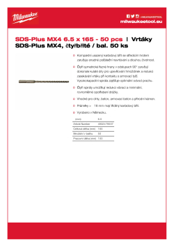 MILWAUKEE SDS-Plus MX4 drill bits 4932479557 A4 PDF