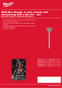 MILWAUKEE Sekáč SDS-Max SLEDGE široký 300x50 mm 4932478269 A4 PDF
