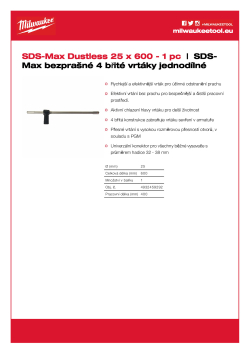 MILWAUKEE SDS-Max Dustless drill bits 4932459292 A4 PDF