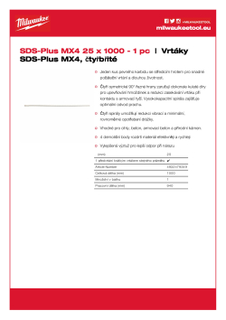 MILWAUKEE SDS-Plus MX4 drill bits 4932479349 A4 PDF